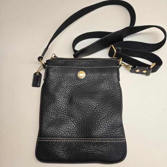 Coach 10285 Black Pebble Leather Y2K Legacy Swingpack Crossbody Messenger Bag - Picture 2 of 10